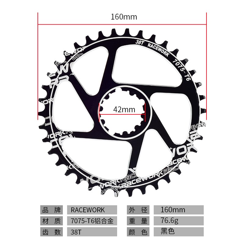 RACEWORK GXP Crankstellen 68-as tandwiel MTB 1x systeem tandwiel crank 32T 34T 36T 38T voor Mountain SHIMANO SRAM NX fiets crank: GXP 38Tdisk