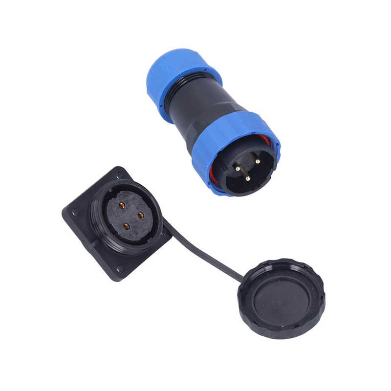 Electrical Wire Connector Waterproof Plug Socket Copper Contacts with Silicone Sealing Ring for Instruments for Marine: 3 core