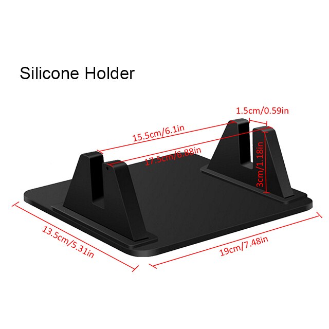 Soporte Universal para salpicadero de coche, 7 pulgadas, GPS, soporte para grabadora, consola central: Silicone Holder