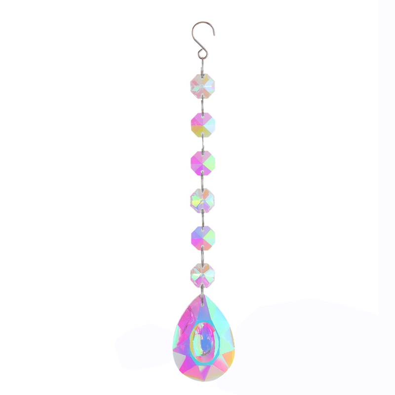 Carrillón de viento de cristal, campanas de viento, prismas de diamante, atrapasueños colgante, cortinas de ventana, decoración de jardín: 06 Wind Chime