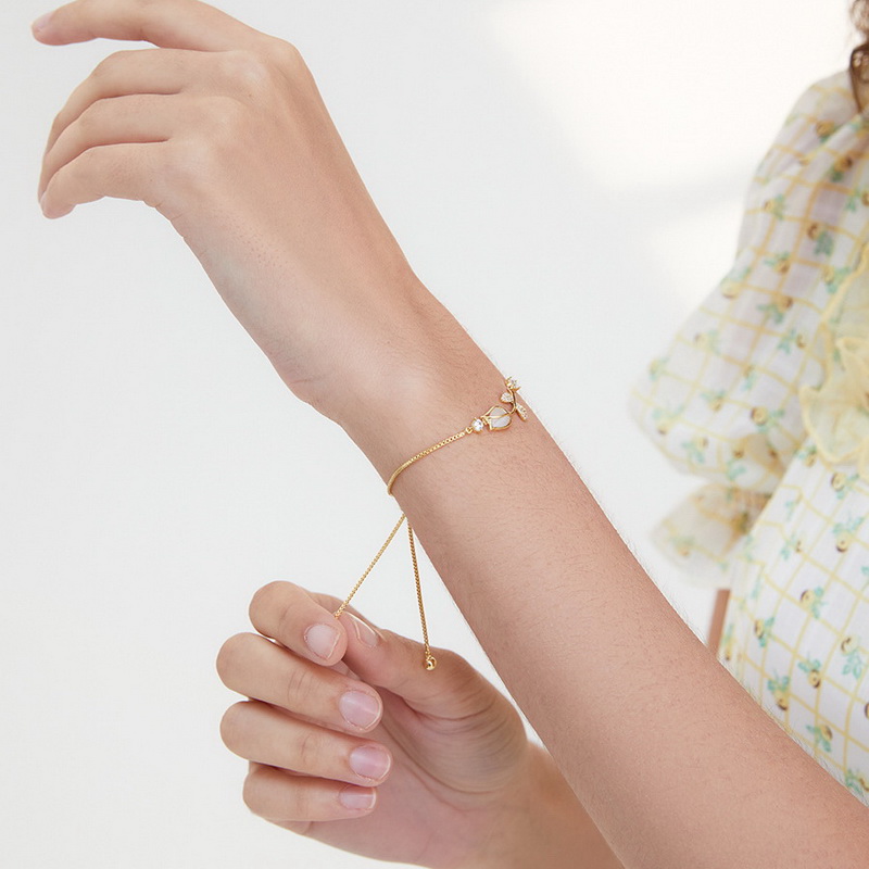 Koreanische Licht Luxus Tulpe Blume Armbinde Für Frauen glänzend Zirkon Opal Perle Perlen Rose Einstellbare Charme Armbinde modisch Schmuck