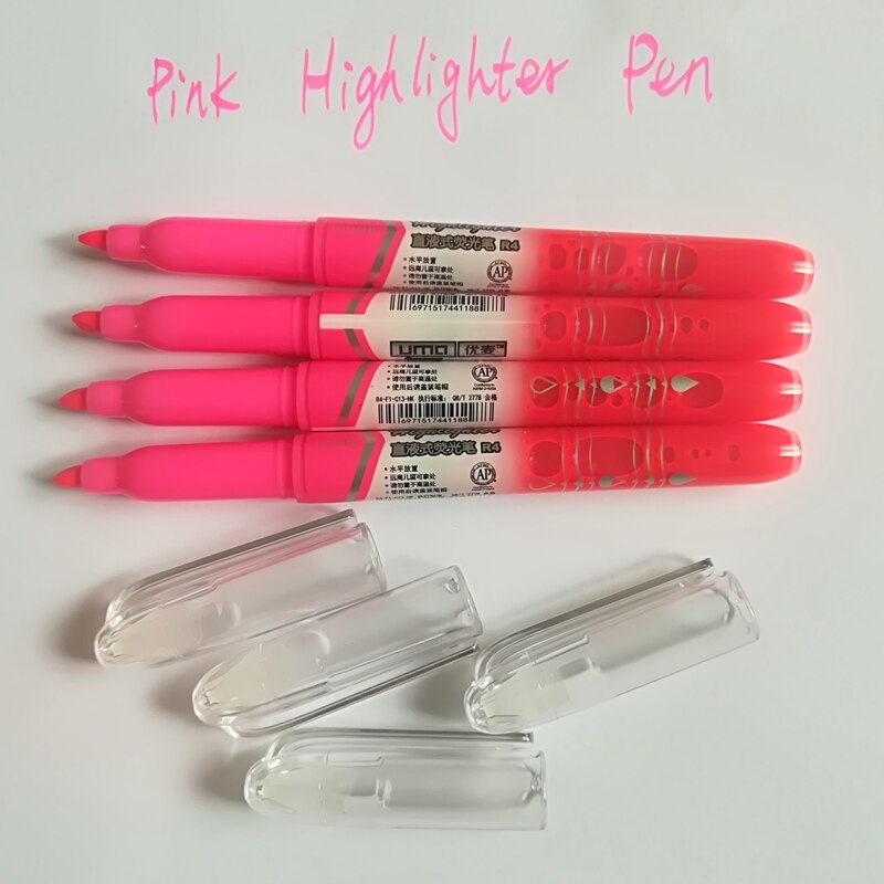 Stationery 4Pcs/set Highlighters Refillable Pastel Highlighter Pen Fluorescence Markers For Journaling School Office Supplies