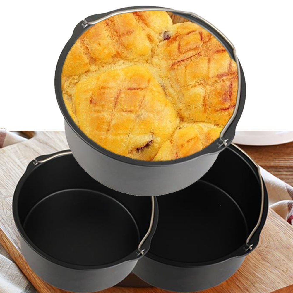 Air fryer non-stick tårta fat fat bakugn pan bricka frityrkorg tårta fat kökstillbehör 6/7/8 tum