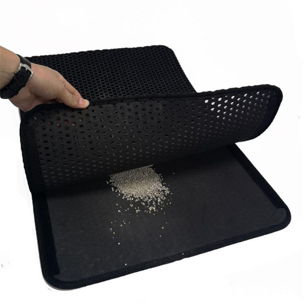Cat Litter Mat Waterproof Pet Double EVA Layer Non-slip Foldable Kitten Sand Pads Layer Litter Box Cleaning House Cats Toilet