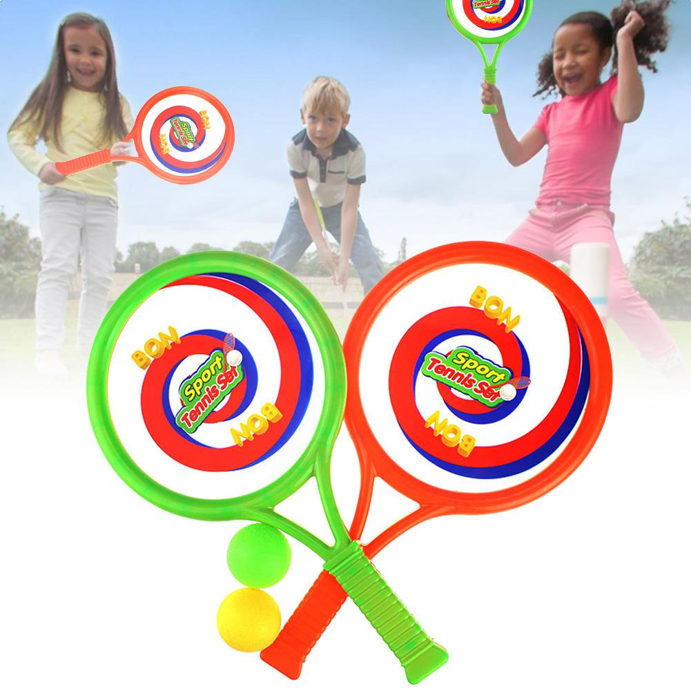 1 Pairs Kinderen Tennisracket Multifunctionele Kinderen Fitness Intelligentie Ontwikkelen Speelgoed Voor Outdoor Sport Met 2 Gratis Bal