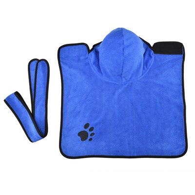 Serviette de bain pour chien en microfibre serviette de séchage pour animaux de compagnie Super absorbante pour petits chiens de taille moyenne: Bleu / XL