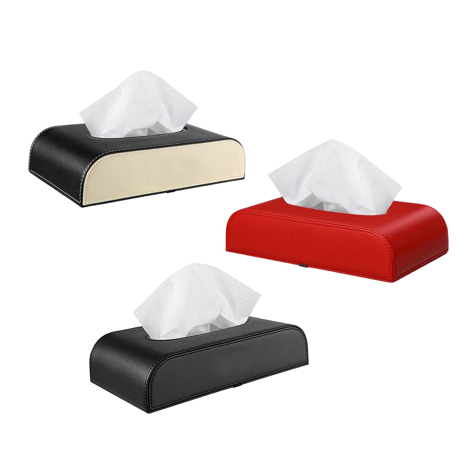 Tissue Box Cover, Pu Leather Tissue Box Holder Rectangular Tissue