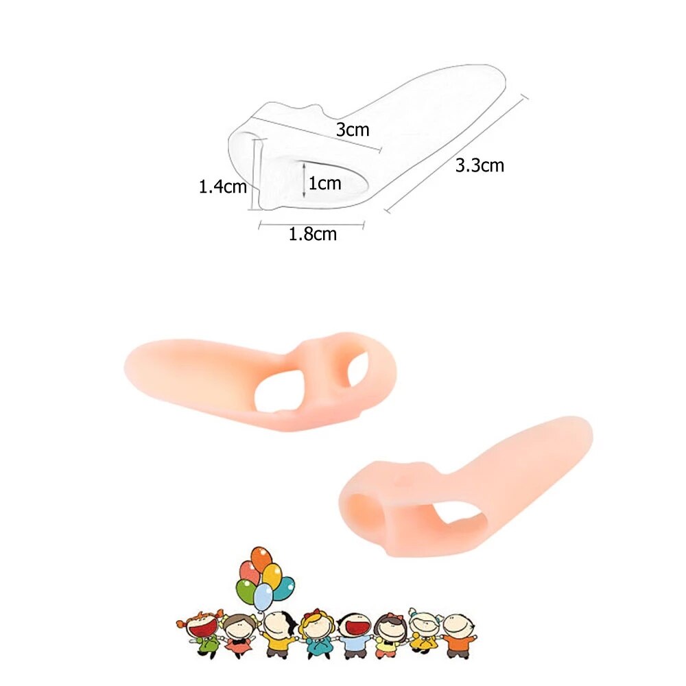 2 Stuks = 1 Paar Siliconen Teen Separator Twee Gaten Pedicure Protector Gel Hallux Valgus Correctie Orthopedische Straightener Voeten Zorg