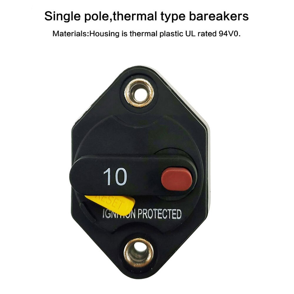 Iztoss 12v-32v dc 10a/15a/20a/30a/40a/50a katkaisijan sulake -invertteri, jossa manuaalinen nollauspainike