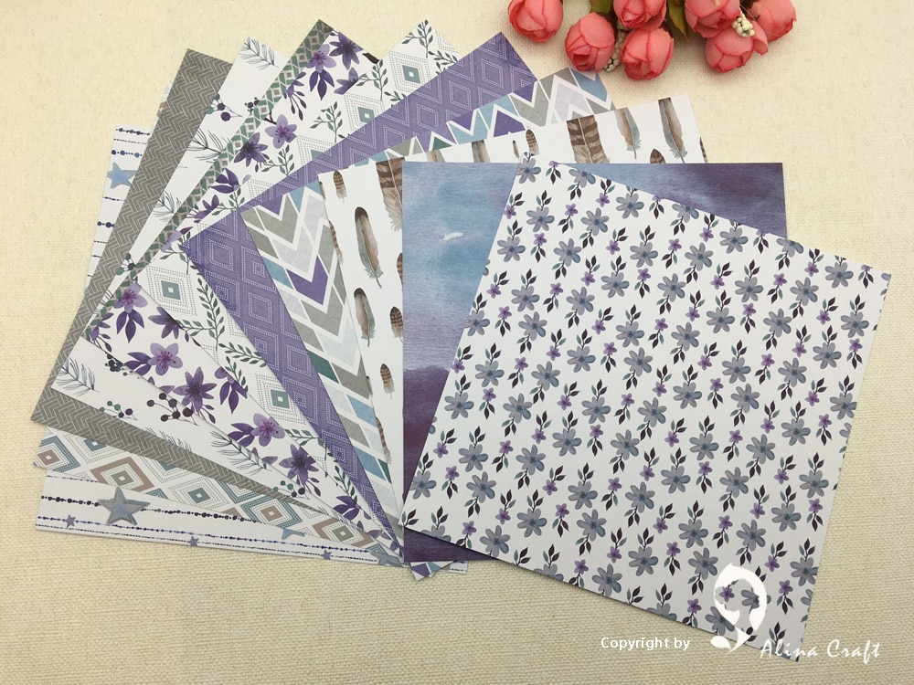 AlinaCraft 24 sheet 6"X6" patterned paper Scrapbooking paper pack handmade craft paper craft Background pad