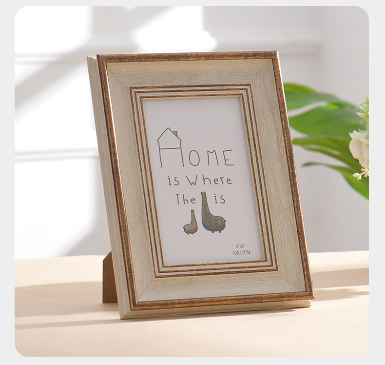 European and American Retro Photo Frame Photo Display Platform Wedding Couple Pictures Frames Home Decor: 7 inch / Blue