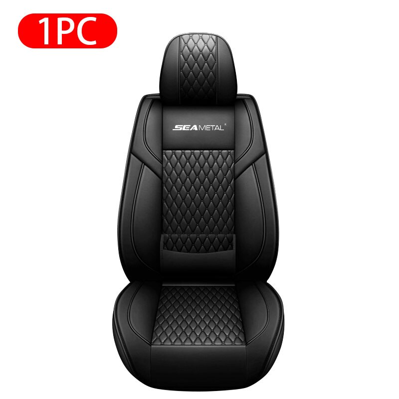 SEAMETAL Brand Car Seat Cover Front/Rear Universal Fit Most 5-Seat Vehicle Automotive Soft Car Seat Protector: Black Front 1pc