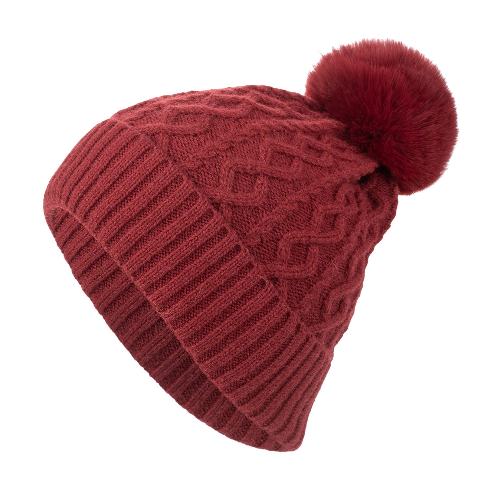 E nuovissimo E di alta qualità inverno esterno neutro per adulti mantenere caldi cappelli per capelli cappello di lana lavorato a maglia in peluche caldo E confortevole: WE