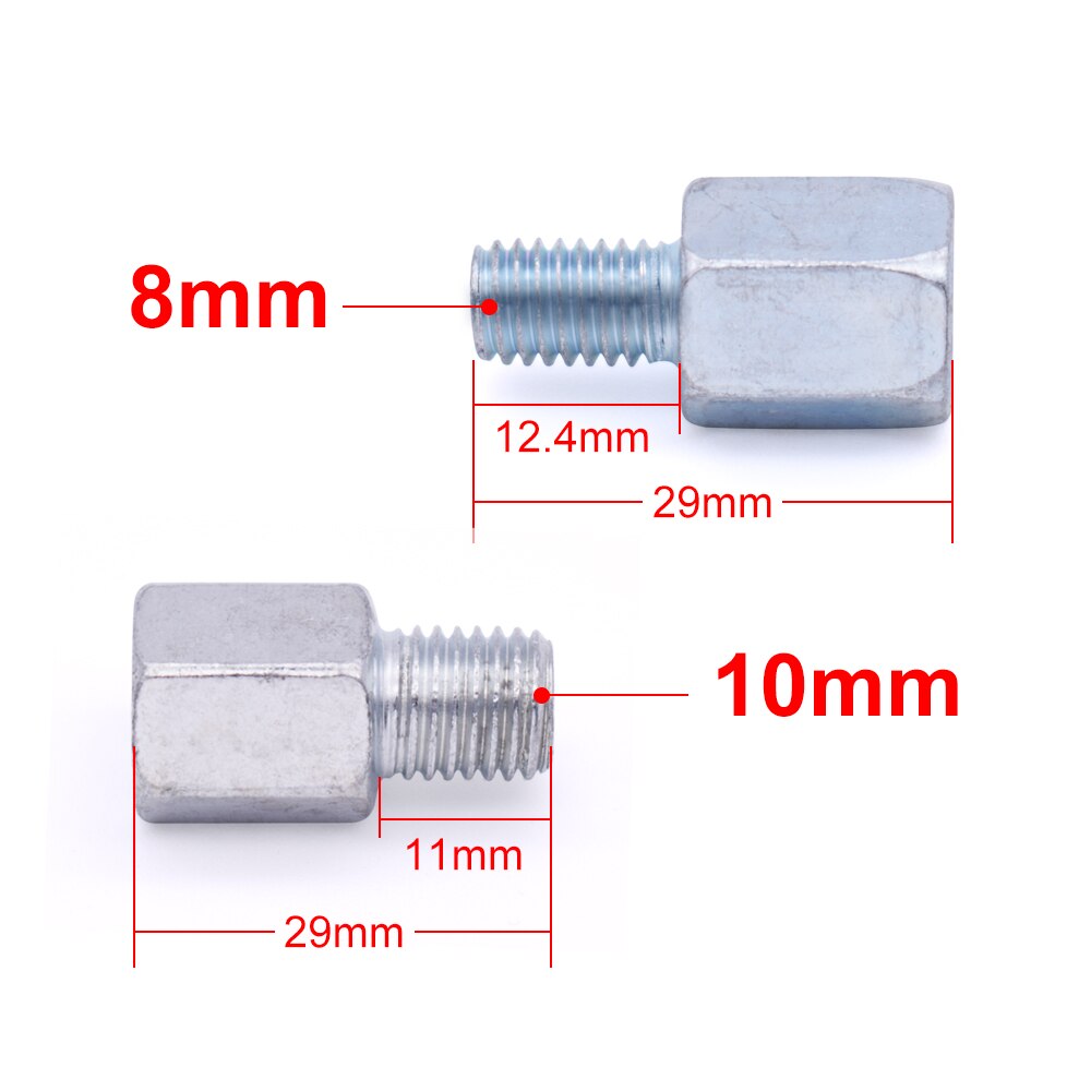 Thread Reducer M10 M8 Converter Motorcycle Rearview Mirror Conversion Screw Adapter Thread Chrome