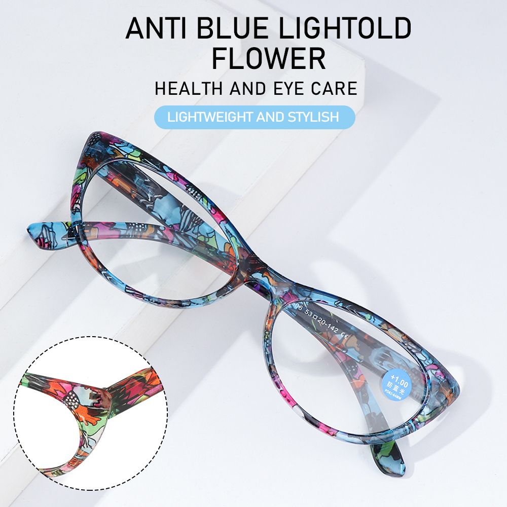Floral Reading Glasses Urltra-Light Eye Protection Women Flowers Comfortable Eyeglasses