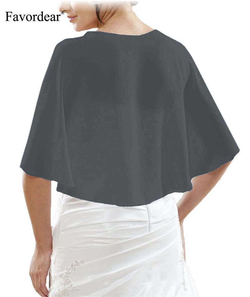Favordear Elegante Zachte Chiffon Sjaal Sjaals Wraps en Pashmina voor Avondfeest: Grijs