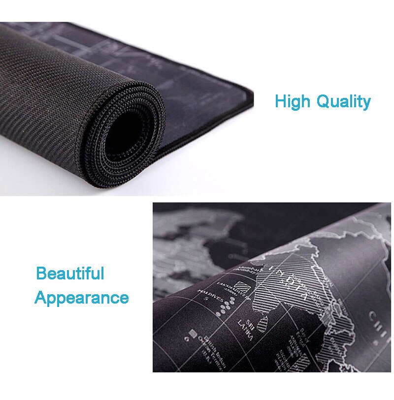 Extra Large Mouse Pad World Map Gaming Mouse Pad Anti-slip Mouse Mat With Locking Edge