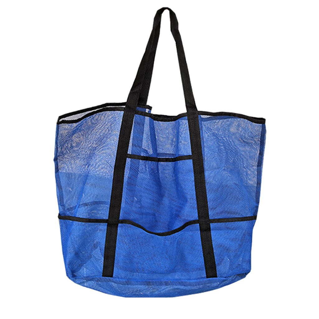 Bolsa de almacenamiento transparente de malla de gran capacidad, bolsa de playa para piscina, bolsa ligera para guardar juguetes de playa, juguetes para niños d1: A