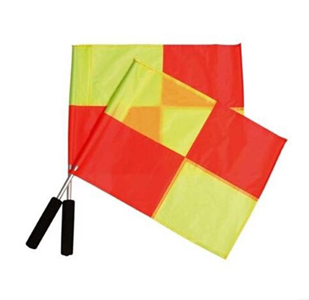 Sport voetbal scheidsrechter hand vlag voetbal grensrechter vlaggen voetbal scheidsrechter uitrusting gereedschap benodigdheden 35*35cm