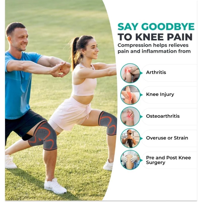 Knee Braces for Knee Pain Knee Brace Compression Sleeve for Knee Pain Meniscus Tear Arthritis Pain Relief Knee Sleeves