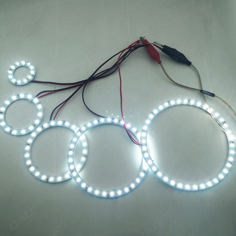 LEEWA 2 uds 60mm tipo Ojos de Ángel para coche 1210/3528 15SMD LED faro Halo anillo Ángel iluminación de ojos blanco rojo Azul # CA2667