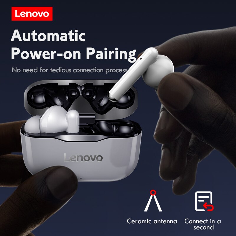 Lenovo LP1 Wireless Headphones Sport Waterproof Bluetooth Headphones 300mAh Charging Box HIFI Stereo Sound Earphones with Mic