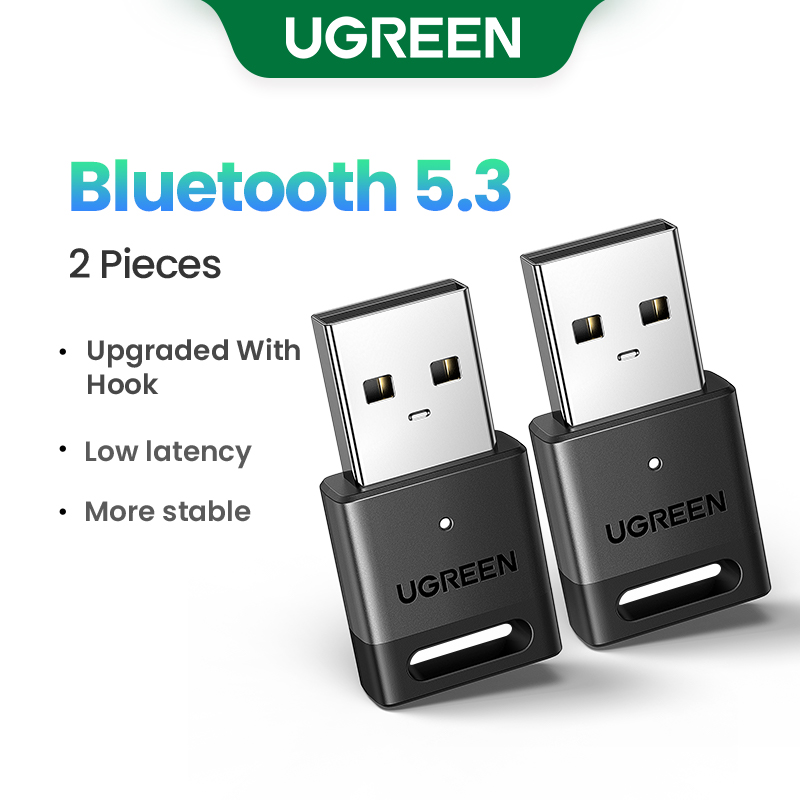 UGREEN Adapter USB Bluetooth 5.3 5.4 120M Dongle do komputera Bezprzewodowa mysz Klawiatura Muzyka Odbiornik audio Nadajnik Bluetooth: Ciemny brąz