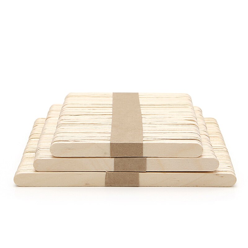 50pcs/lot Wooden Popsicle Sticks Natural Wood Ice Cream Sticks Kids DIY Hand Crafts Art Ice Cream Lolly Ice Tools