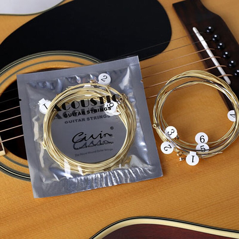 6pcs/set Folk Guitar String Replacement Parts Acoustic Guitar Copper Core Strings Kit Musical Instrument Accessories