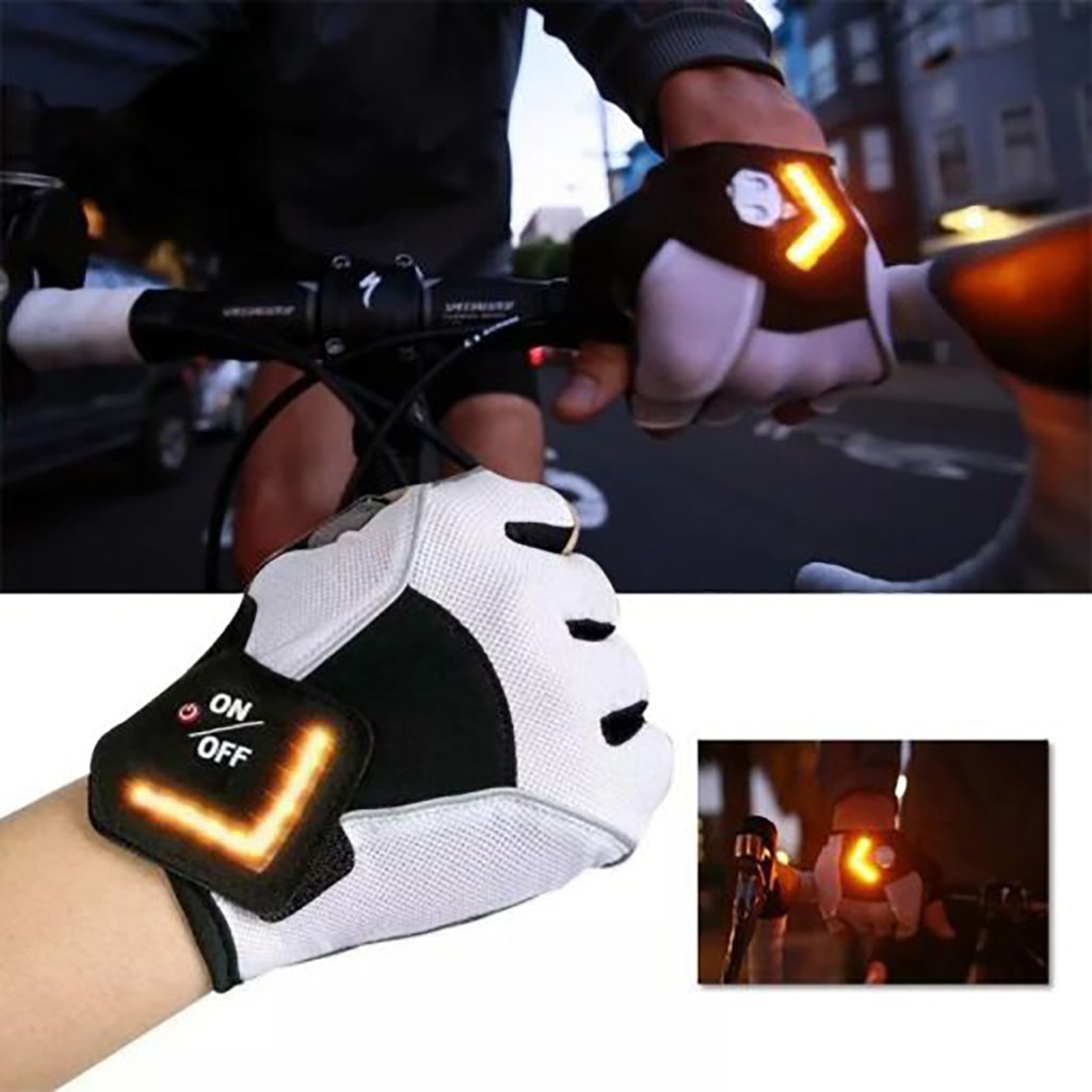 Fahrrad Handschuhe Bike Radfahren Handschuhe Mit Blinker Drehen Automatische Sensor Halb Finger Sport Blinker Handschuhe 812