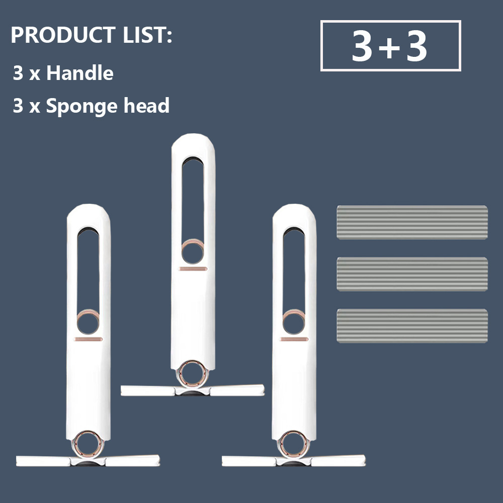 2-24Pcs Mini Mop Squeeze Mini Mop Folding Home Cleaning Mops with Self-squeezing Floor Washing Mops Desk Kitchen Car Clean Tools: black