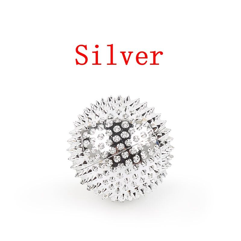 2PCS/Pair Hand Magnetic Therapy Spiky Hand Massage Ball Pressure Relief Trigger Point Pocket Massager Health Care: 4.7cm Sliver