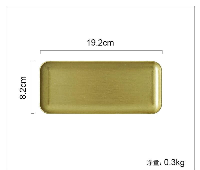 Gold Durcheinander Lagerung Tablett Teller Dekorateure Gebürstet Metall Platte Schmuck/Kosmetik/Geschirr/Süßigkeiten/Lebensmittel Lagerung tablett: S