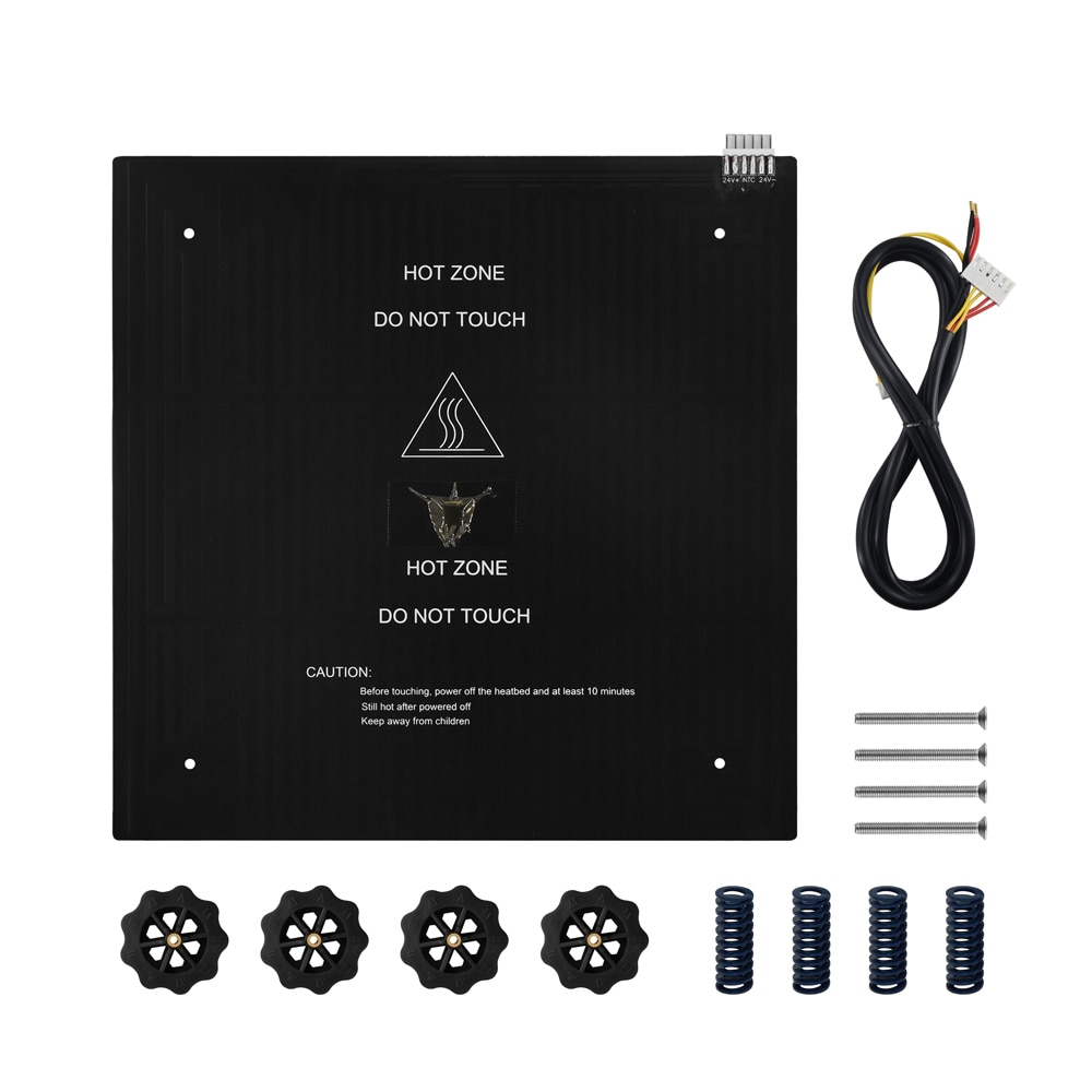 bed kit Aluminum base plate Leveling nut Sapphire plus310x310x3.0mm 24V 260W welding 6P terminal 90cm line for Sapphire plus: Hot bed kit