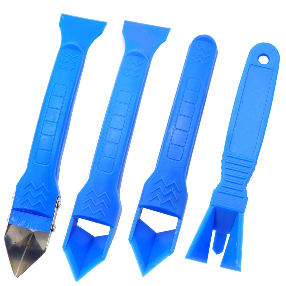 HIFESON Door Silicone Sealant Scraper Right angle Caulk Tool Kit Spatula for Window Caulking Finishing Sealant Removal: SIZE ABCD