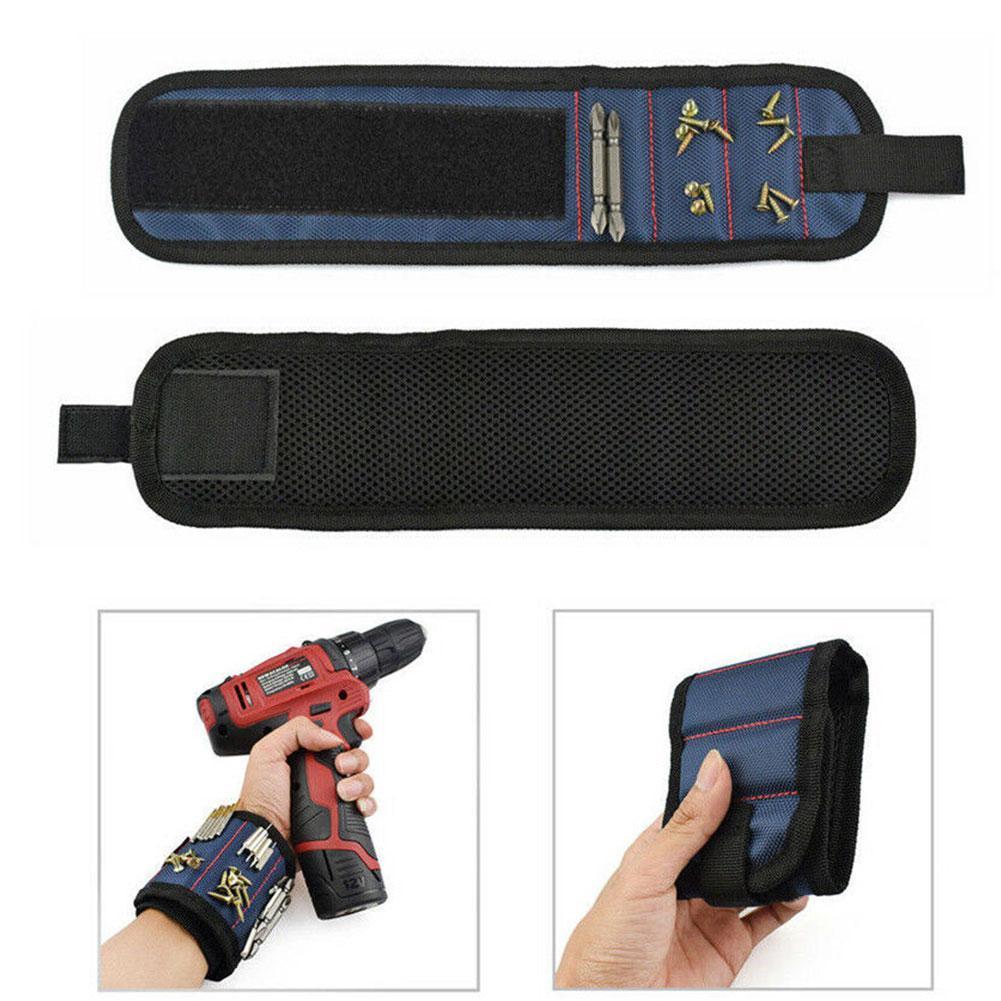 Polyester Magnetic Wristband Strong Magnets Portable Tool Holder Bag Screws Electrician Belt Drill Tool Bag Repair L0G5