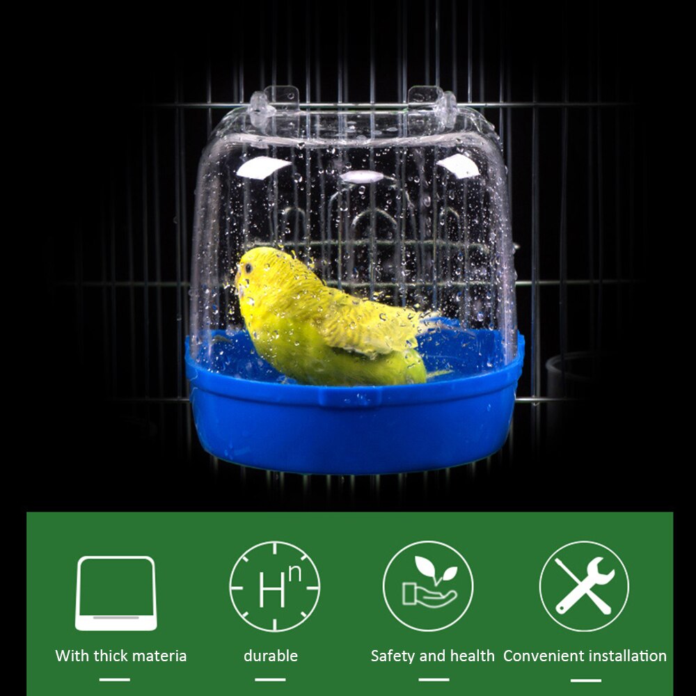 Bird Water Bath Box Bathtub Parrot For Parakeet Portable Bird Pet Cage Hanging Bowl Parakeet Birdbath For Outdoors Garden