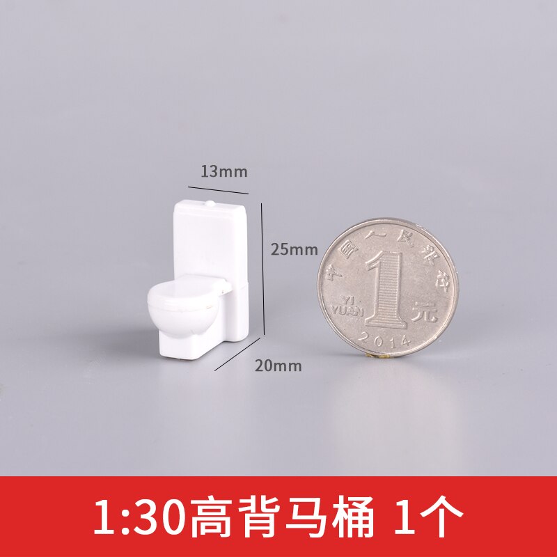 10pcs 1/20 1/25 1/50 Modeling Toilet dollhouse Furniture Simulation Bathroom Model Toy for Doll House Decoration: 30 high back