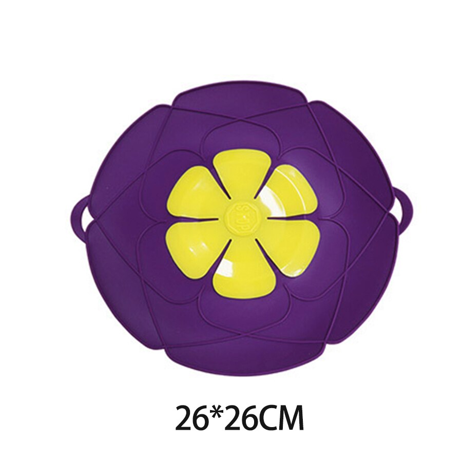 Anti-stænkende låg i silikone 26cm 28cm tilbehør til madlavningsredskaber tilbehør til høj temperatur modstandsdele køkkengrej dele køkkenudstyr: 26cm lilla