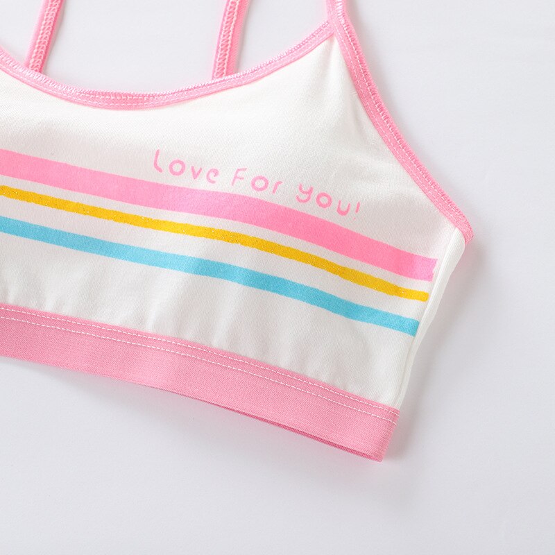 Crop Top For Girls Underwear Bra Cotton Clothes Kids Soft Cartoon Vest Children's Tank Tops For Teens Camisole Students