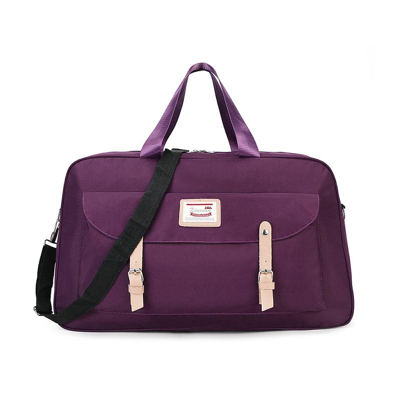 Nowe płótno podróży torba na ramię wypoczynek podróży przekątnej torebki dużego ciężaru wielofunkcyjny duża pojemność miękka powierzchnia torby poliestrowe: purpurowy