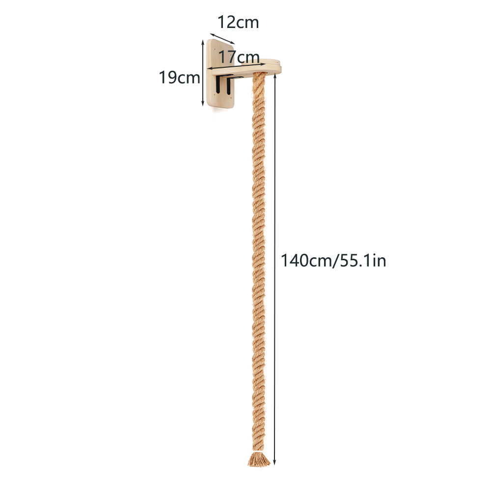 Cat climbing rope cat rack solid wood cat climbing rack sky-high rope large cat rope ladder wall-mounted cat jumping platform: WHITE