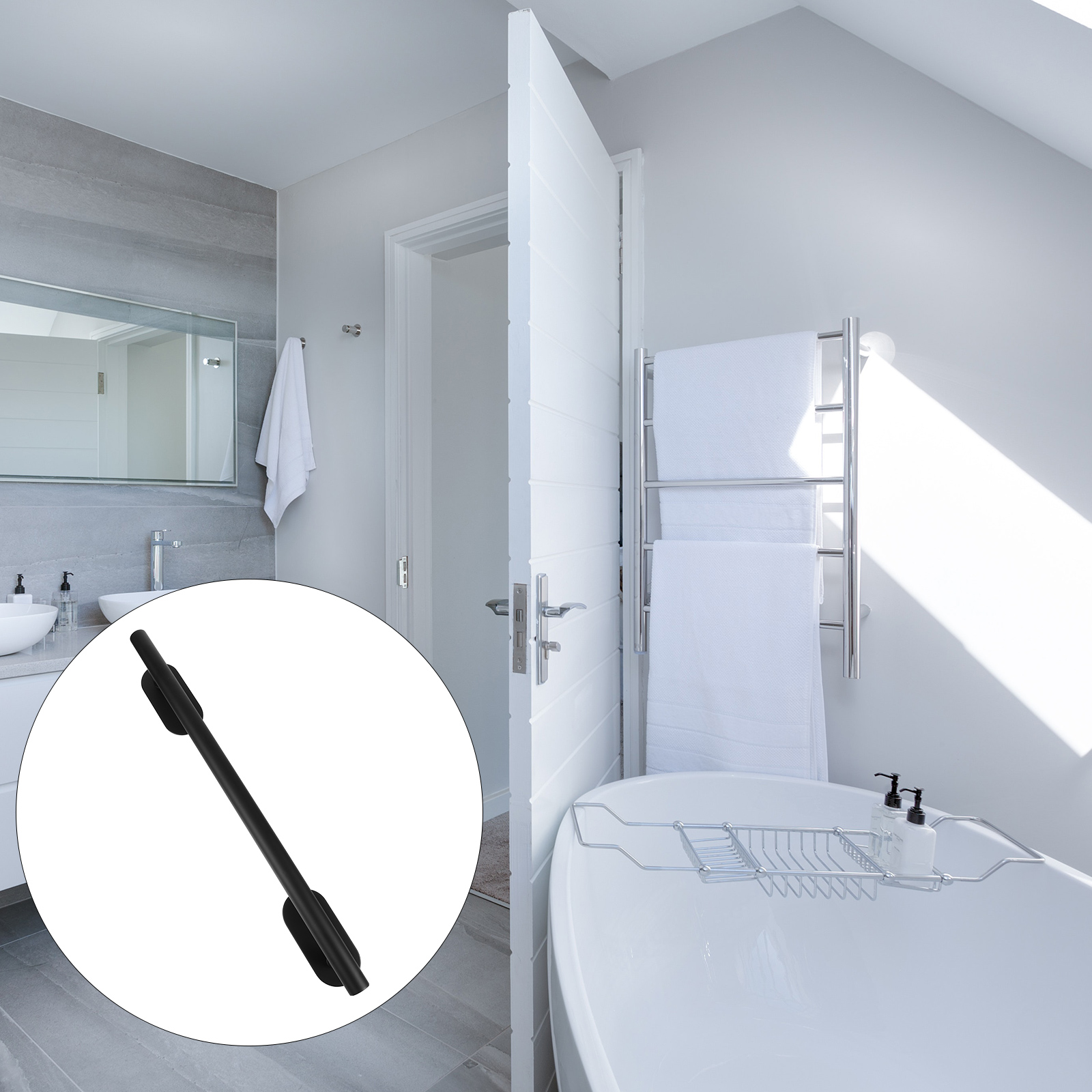 Wall Mounted Stainless Steel Towel Rack Hanger Drilling Towel Bar Holder