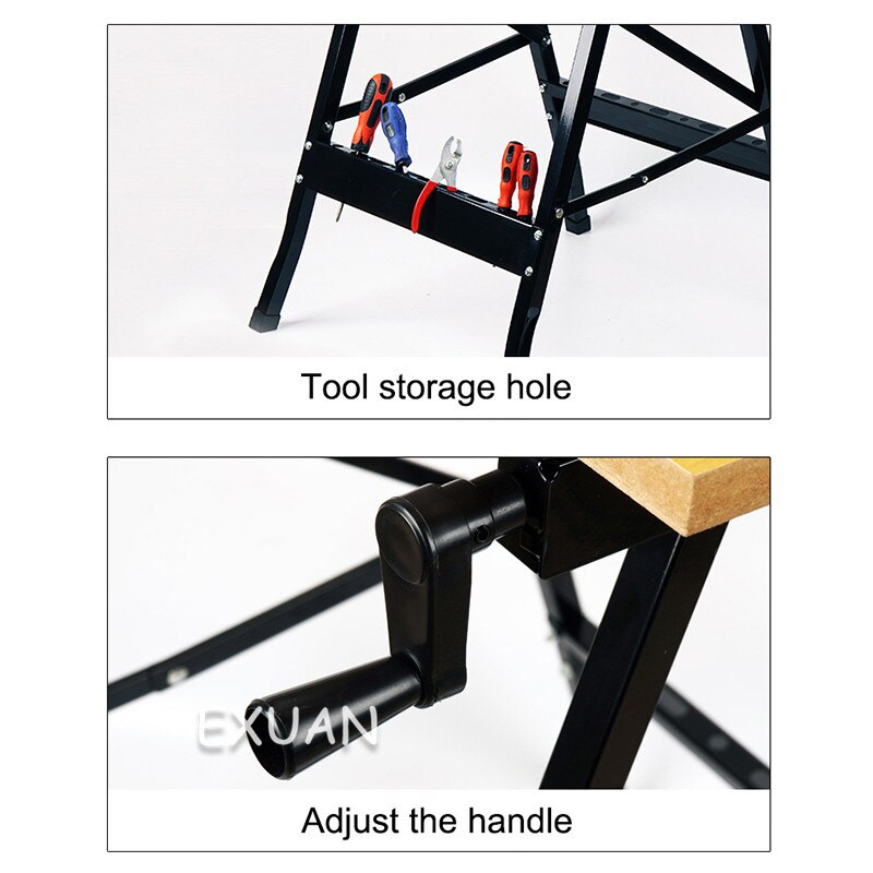 Établi de menuiserie multifonctionnel pliable et inversé, table de travail du bois, scie de table portable, outils de décoration