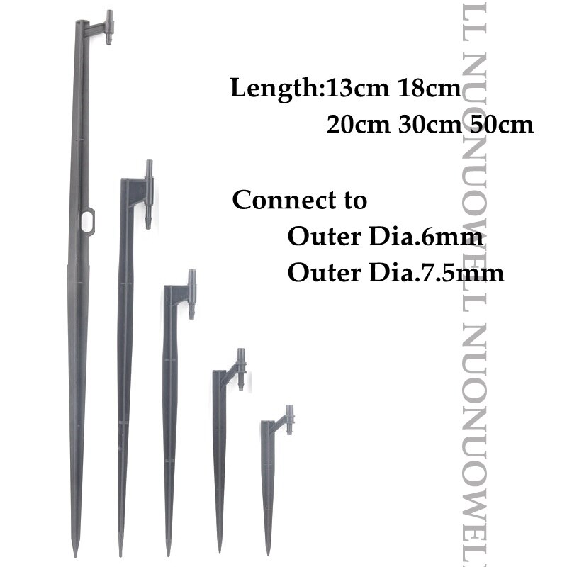 4Pcs 4-Head Black Square Head Atomizing Nozzle Irrigation Sprinkler cross misting Nozzle Support Spike Watering Sprinklers