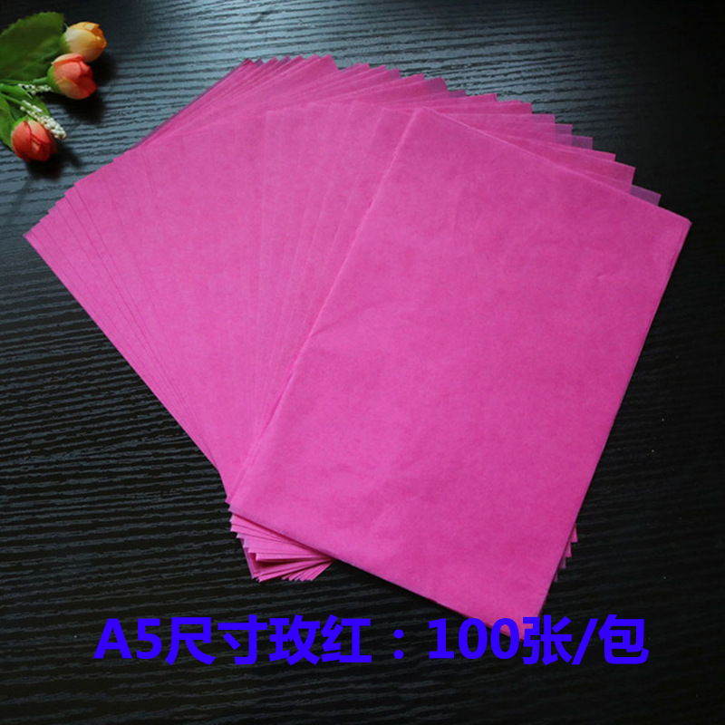 100/80pcs Tissue Paper A4 A5 Copy Tracing Paper Wrapping Paper Shoes Clothes Lining Compartment Moisture-proof Sydney Paper: A5 rose red 100pcs