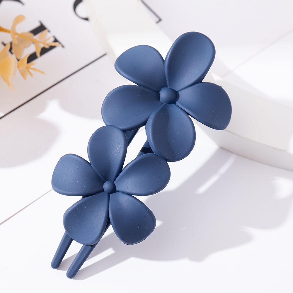 Pinzas para el pelo grandes para mujer, pinza de plástico acrílico con flor, garra de pasador con pico de pato, horquilla para niña, herramientas de peinado, accesorios para el cabello: Plata