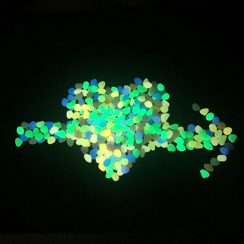 100Pcs Fluorescent Resin Stone Garden Decoration Glowing Garden Pebbles In The Dark Garden Courtyard Lawn Luminous Stone