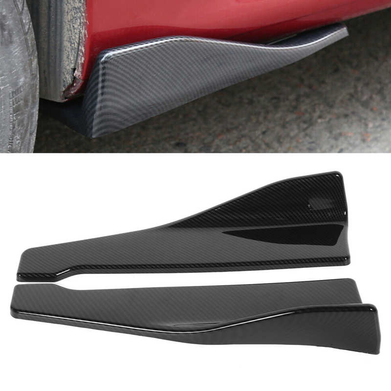 2Pcs Universal Side Rok Rocker Splitters Lip Winglet Wing Carbon Fiber Stijl 18.9in Auto Body Kit Achterbumper Splitter