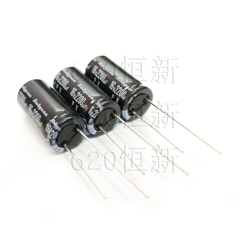 Rubycon-condensador electrolitico PX 2200UF, 16V, 10x20mm, 105 grados, 16V2200UF, 1000-2000 horas, 16PX2200M, 20 piezas/50 Uds.